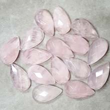 10X18MM FACETED PEAR CABOCHON ROSE QUARTZ(8PCS/BAG)